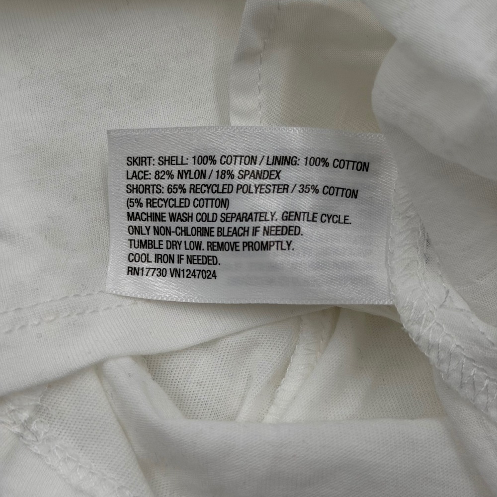 Wild Fable White Tiered Lace Trim Mini Skort Smocked Waist Large NWT - Picture 4 of 7